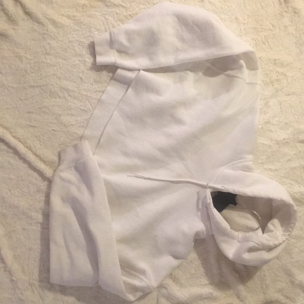 All white crop sweatshirt